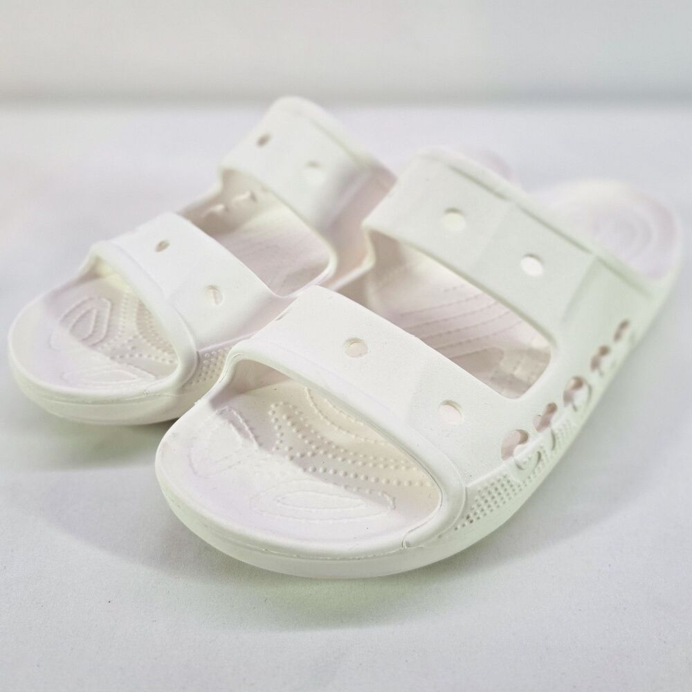 Crocs Baya Slide Sandals White Unisex M10/W12 Lightly Used No Box